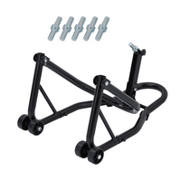 Béquille de roue arrière de moto Garvee avec support de bras oscillant en U et L, capacité de charge de 385 kg, acier robuste, pour atelier et garage, noire