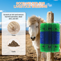 Brosse à gratter Garvee (lot de 2) pour bovins, chevaux et chèvres - Extensible et flexible - Nylon, poils doux - Polyvalente à l'écurie