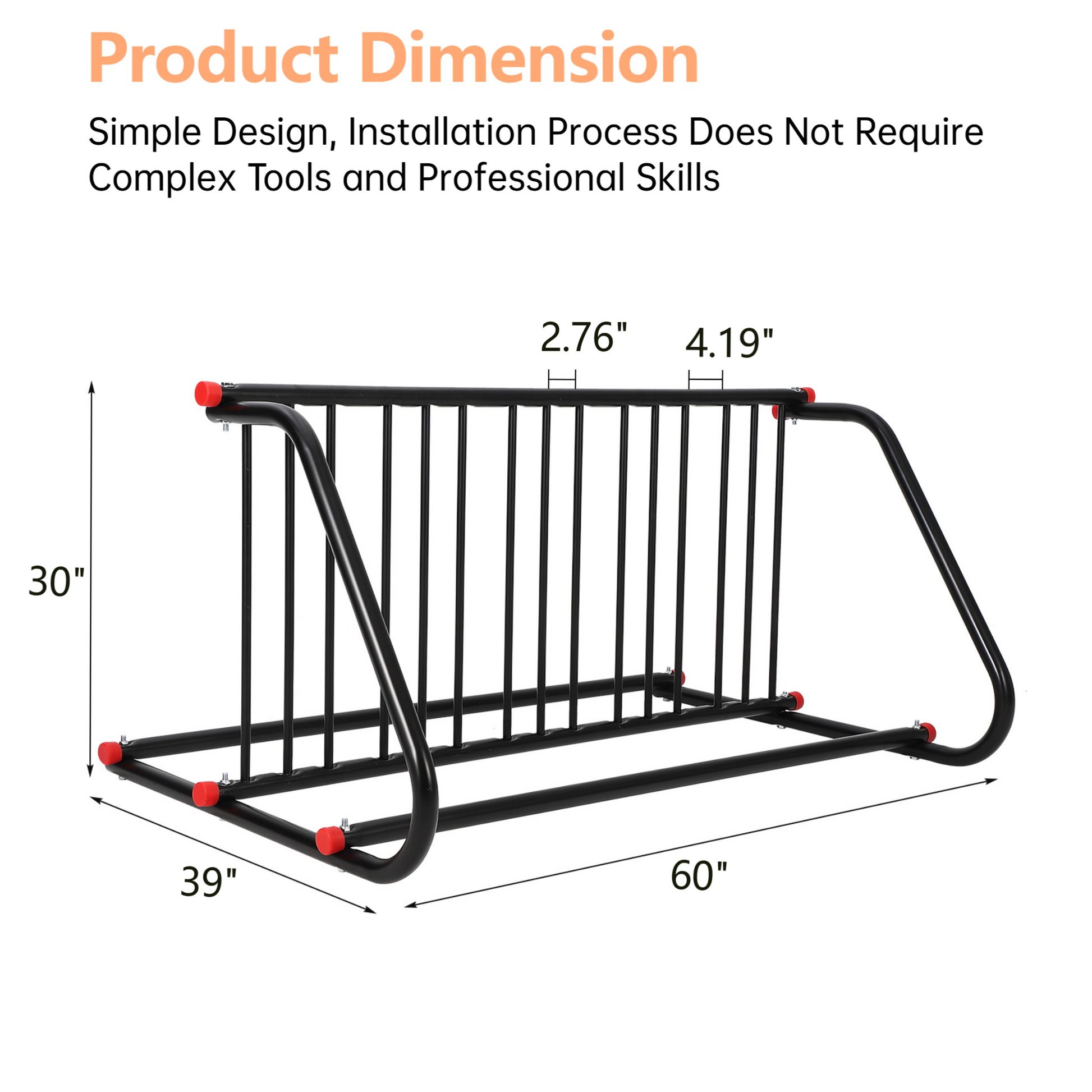 Support à vélos Garvee 10 compartiments en maille d'acier double face antirouille, robuste, pour garages et écoles, extérieur, noir