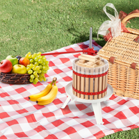 Garvee Pressoir manuel à fruits 12 L avec panier en bois, poignée en T et structure robuste, pour pommes, raisins et miel, vert