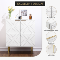 Buffet Garvee à 2 portes, meuble de cuisine moderne, en MDF robuste, blanc, pour salle à manger et entrée, 74 cm (29 pouces).