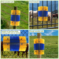 Brosse à gratter Garvee pour animaux (lot de 2) : poils en nylon, fixation flexible, extensible, idéale pour la ferme et les pâturages, polyvalente.