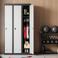 Casier métallique Garvee à une porte, en acier durable, ventilé, verrouillable à clé, noir, 183 cm (72 pouces), idéal pour le bureau et la salle de sport.