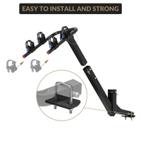 Porte-vélos Garvee pour attelage, 2 vélos, cadre en acier pliable, adaptateur antidérapant pour voitures, SUV et camions, noir