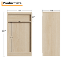 Garvee Poubelle Basculante 38 L en Bois, Anti-Animaux, Autoportante et Peu Encombrante, Robuste, pour Cuisine, Salon et Maison