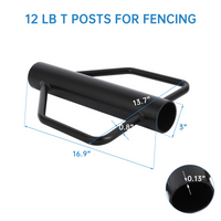 Enfonceuse de poteaux en T Garvee 12 lb, outil portatif en métal robuste avec poignée ergonomique en acier pour clôtures et panneaux de signalisation.