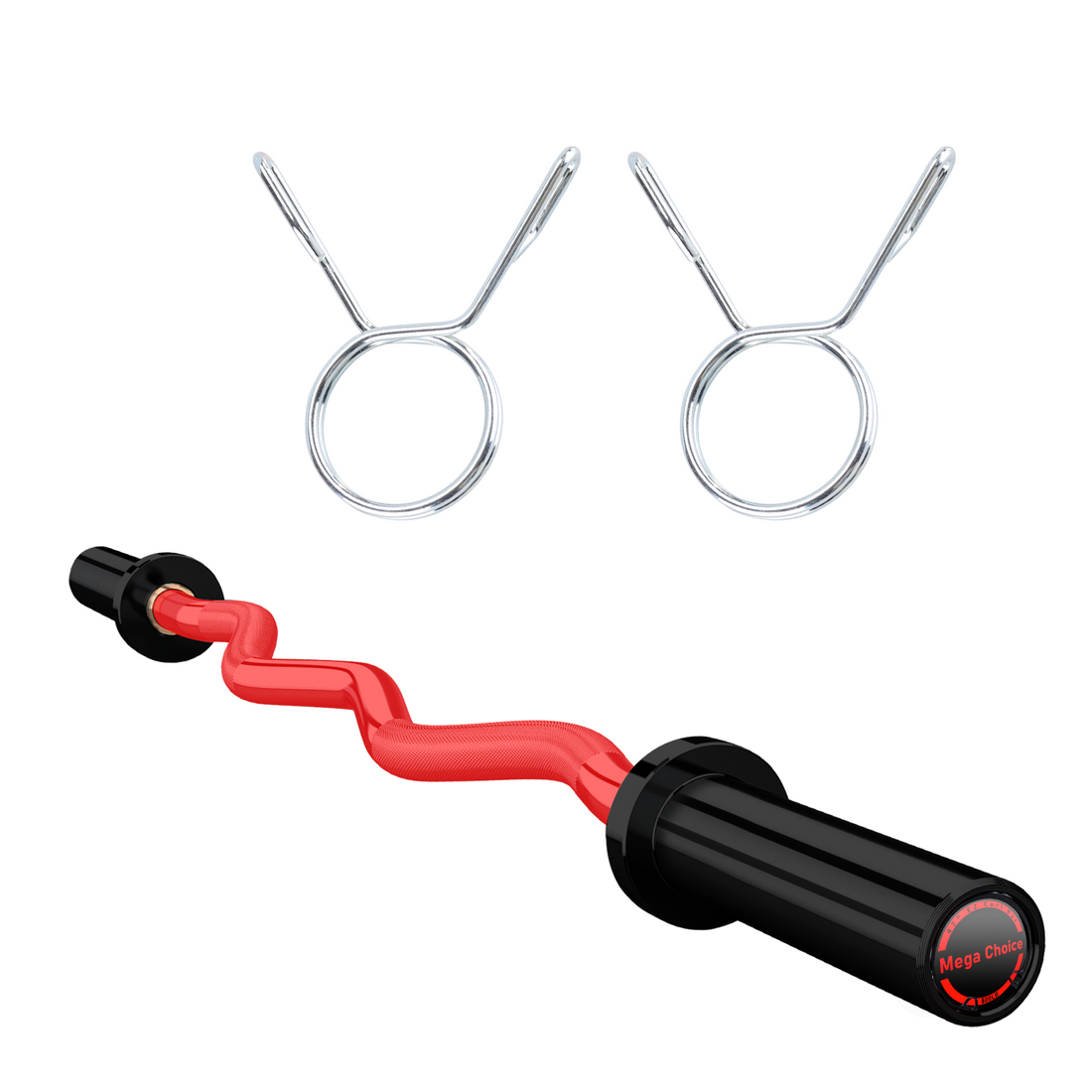 Barre d'haltères Garvee Olympic EZ Curl 47" - Ergonomique, capacité de 227 kg, acier allié, manchons en cuivre, poids standard de 5 cm, colliers à ressort, pour salle de sport